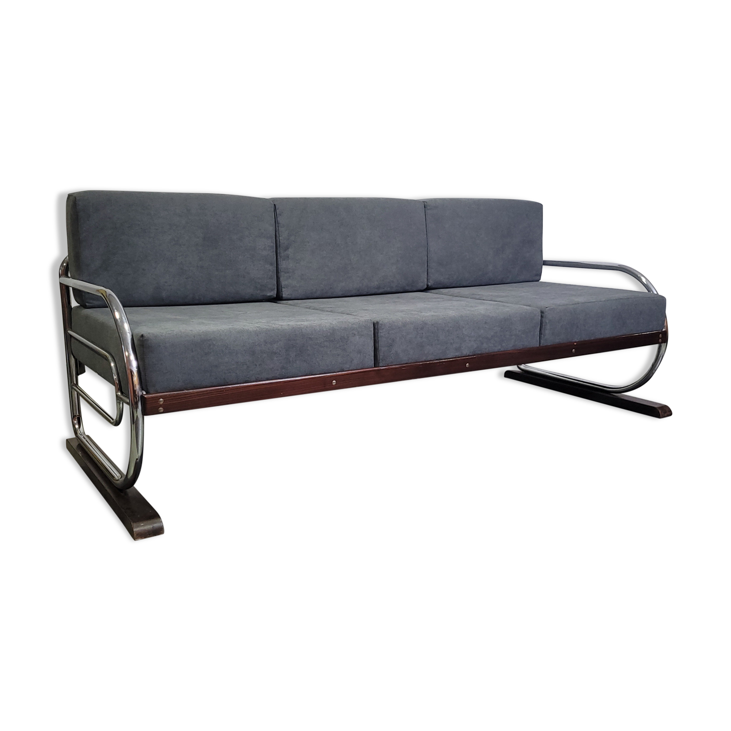 Bauhaus Chrome Sofa by Robert Slezak 1930'