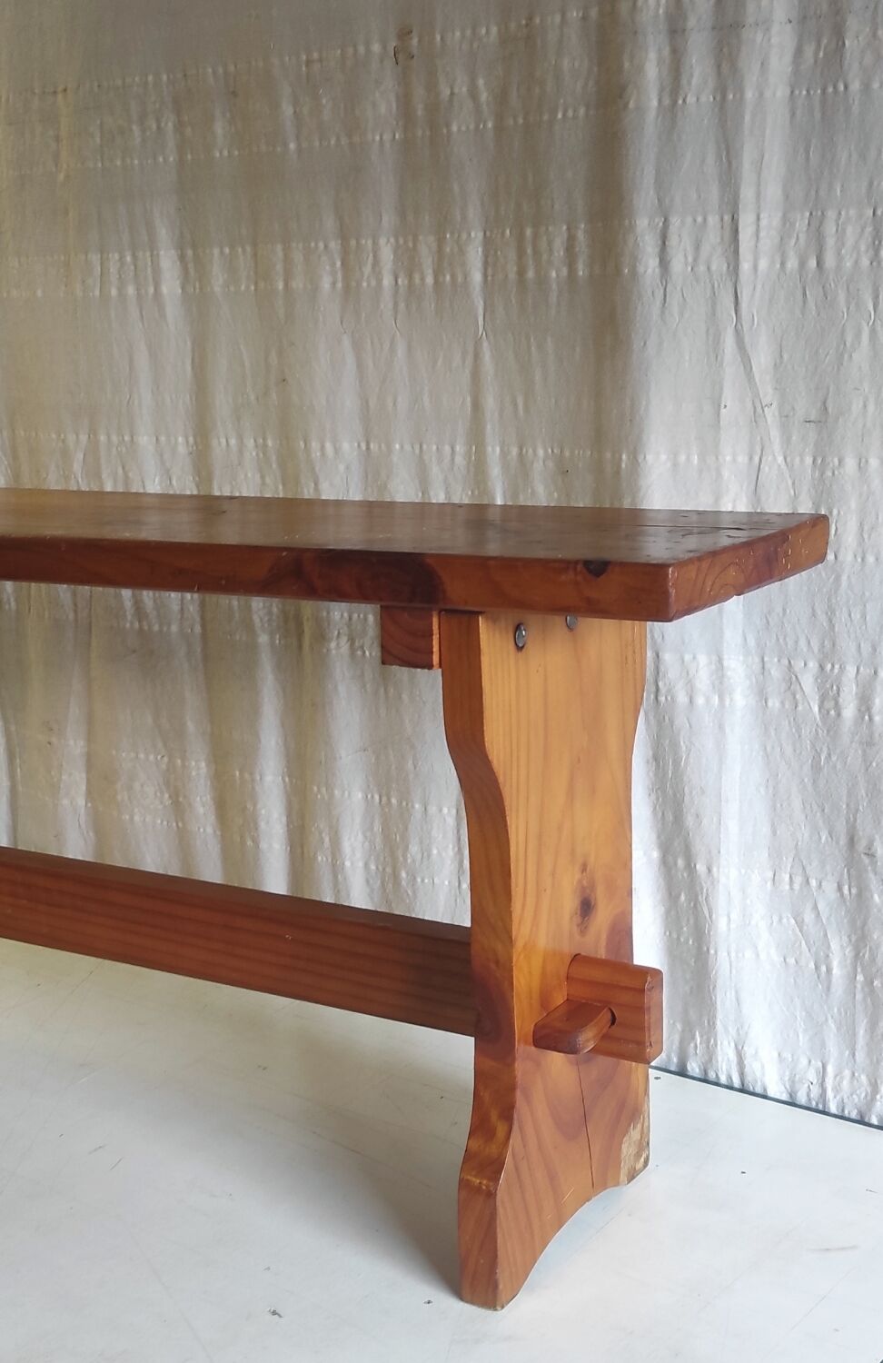 Solid wood bench - mid 20th century