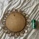 Vintage mirror 1960 rattan flower sun mirror - 50 cm