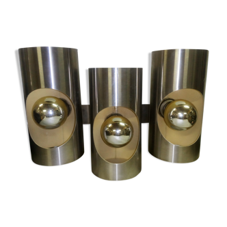 Triple wall lights Editions Pierre Disderot typical 70s