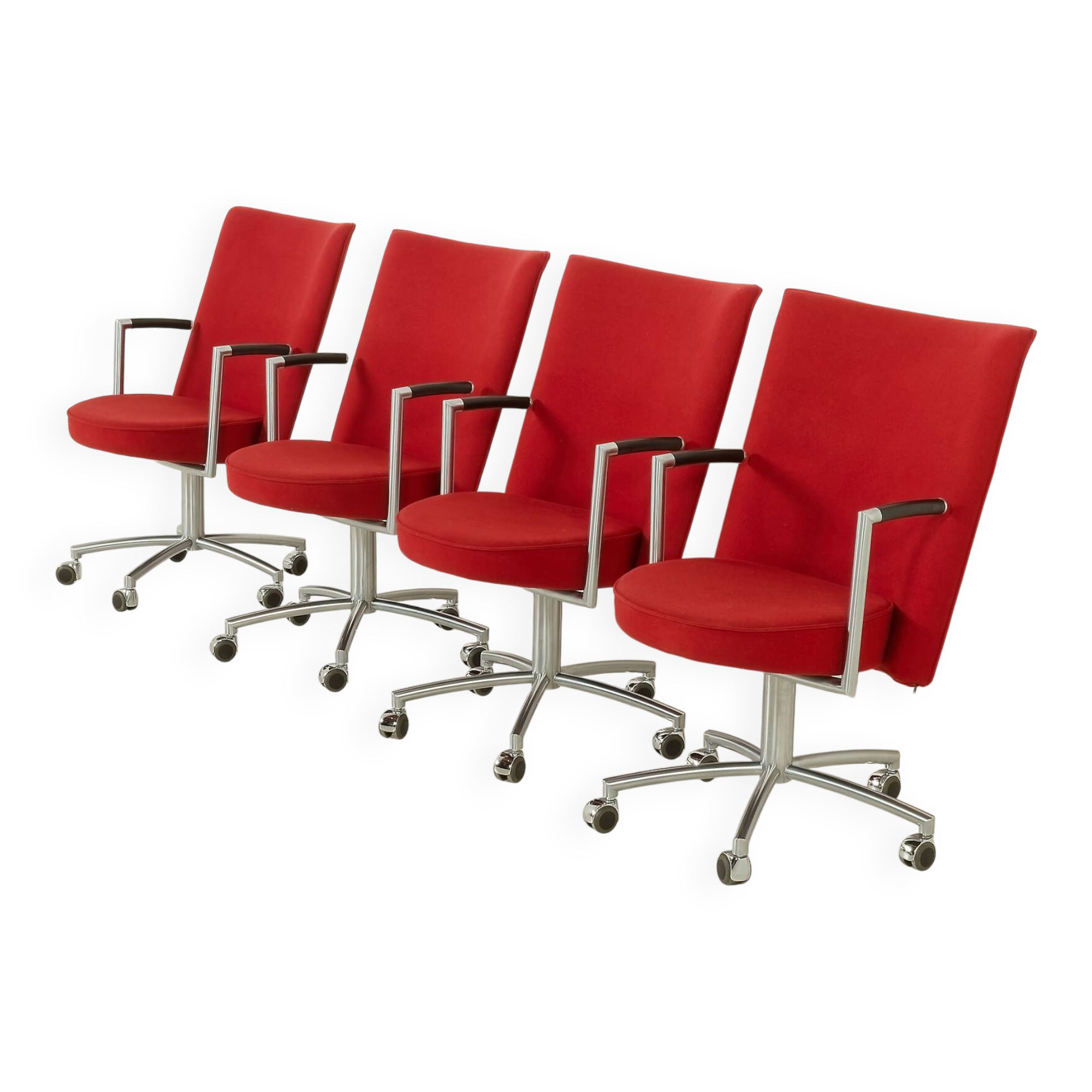 Erik Jørgensen “Partner” chairs by J. Foersom & P. Hiort-Lorenzen, set of 4, Denmark, 1970s