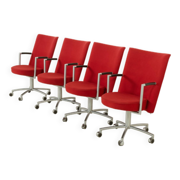 Erik Jørgensen “Partner” chairs by J. Foersom & P. Hiort-Lorenzen, set of 4, Denmark, 1970s