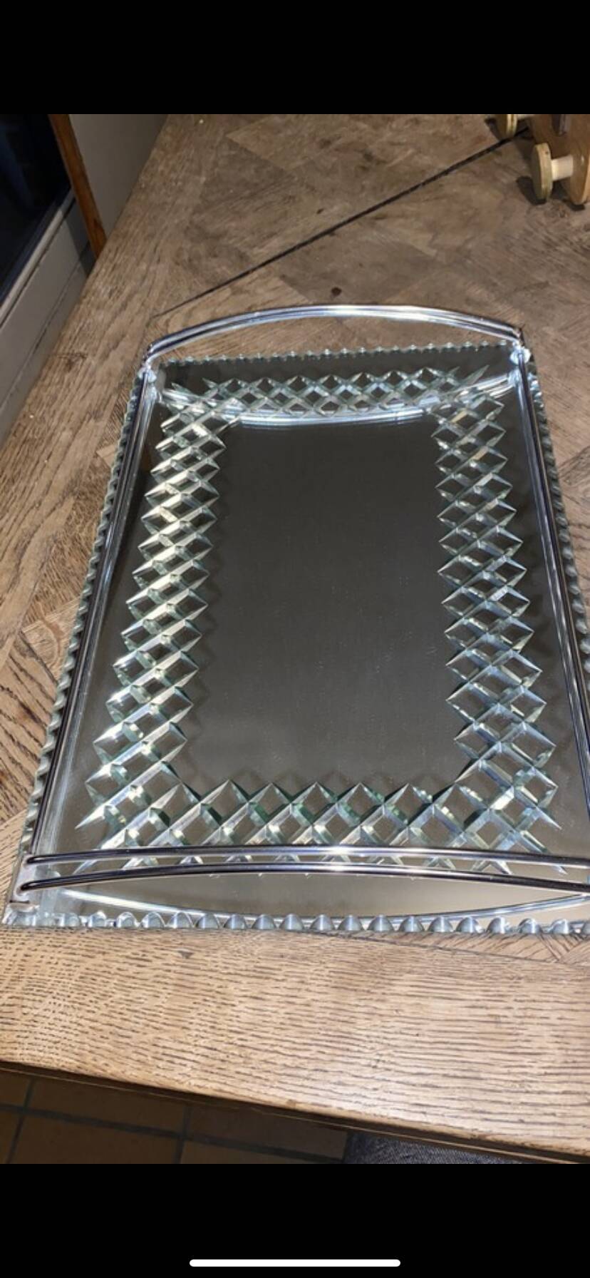 Vintage art deco-style mirror tray