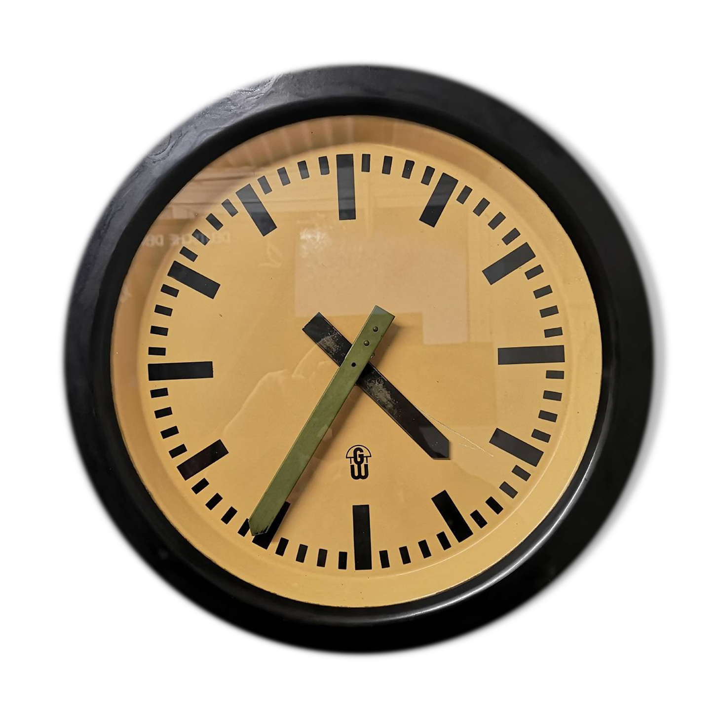 Large 1950s Bakelite East German Modernest Factory Clocks By GW ( Geratewerk Liepzig )