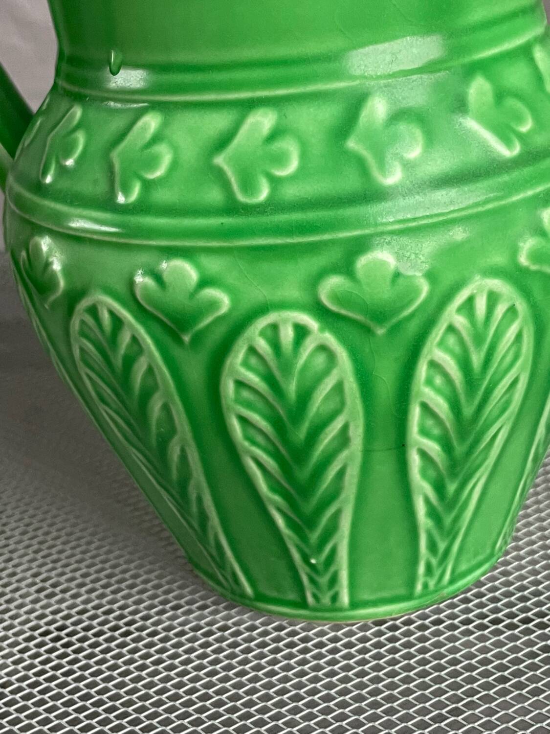 Old ceramic pitcher shape 7316 digoin green
