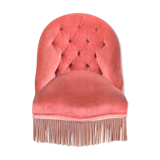 Pink velvet toad chair, 50s
