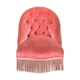 Fauteuil crapaud velours rose années 50