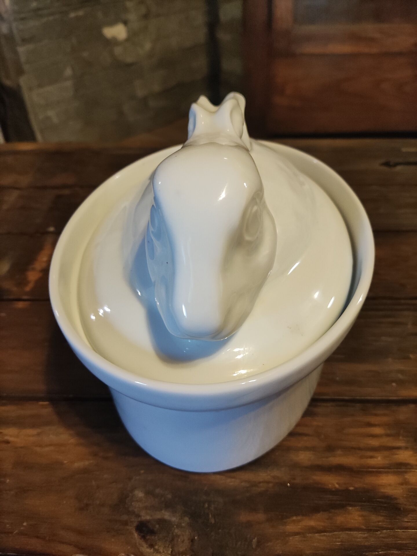 White ceramic rabbit terrine