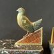 Pair of art deco bronze bookends pigeons dove marble