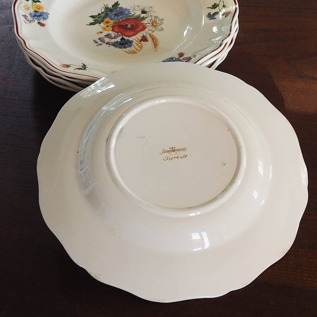 Lot of 5 plates Agreste Sarraguemines