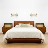 Pair of Scandinavian teak bedside tables from the 1960s.