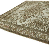 Handmade Turkish Unique 1980s 284 cm x 383 cm Beige Wool Carpet