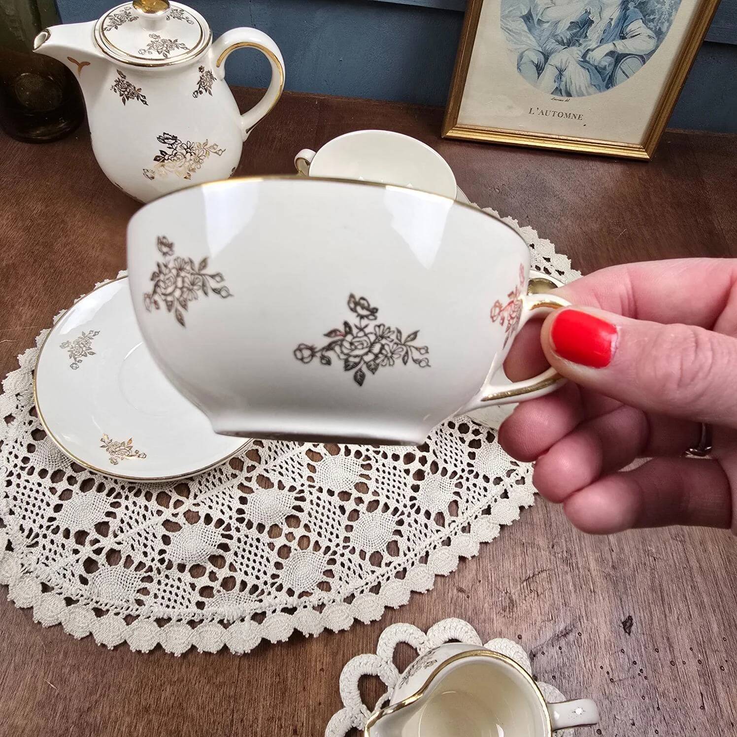 Service à thé crème & or – Villeroy & Boch Mettlach