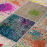 Handwoven turkish contemporary 203 cm x 302 cm multicolor patchwork carpet