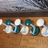 Set 5 patères Schonbüch vertes et blanches