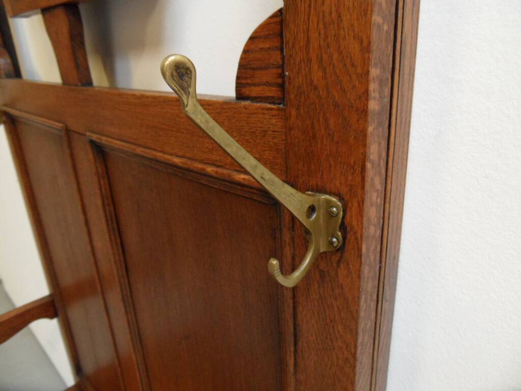 Antique oak entrance bench