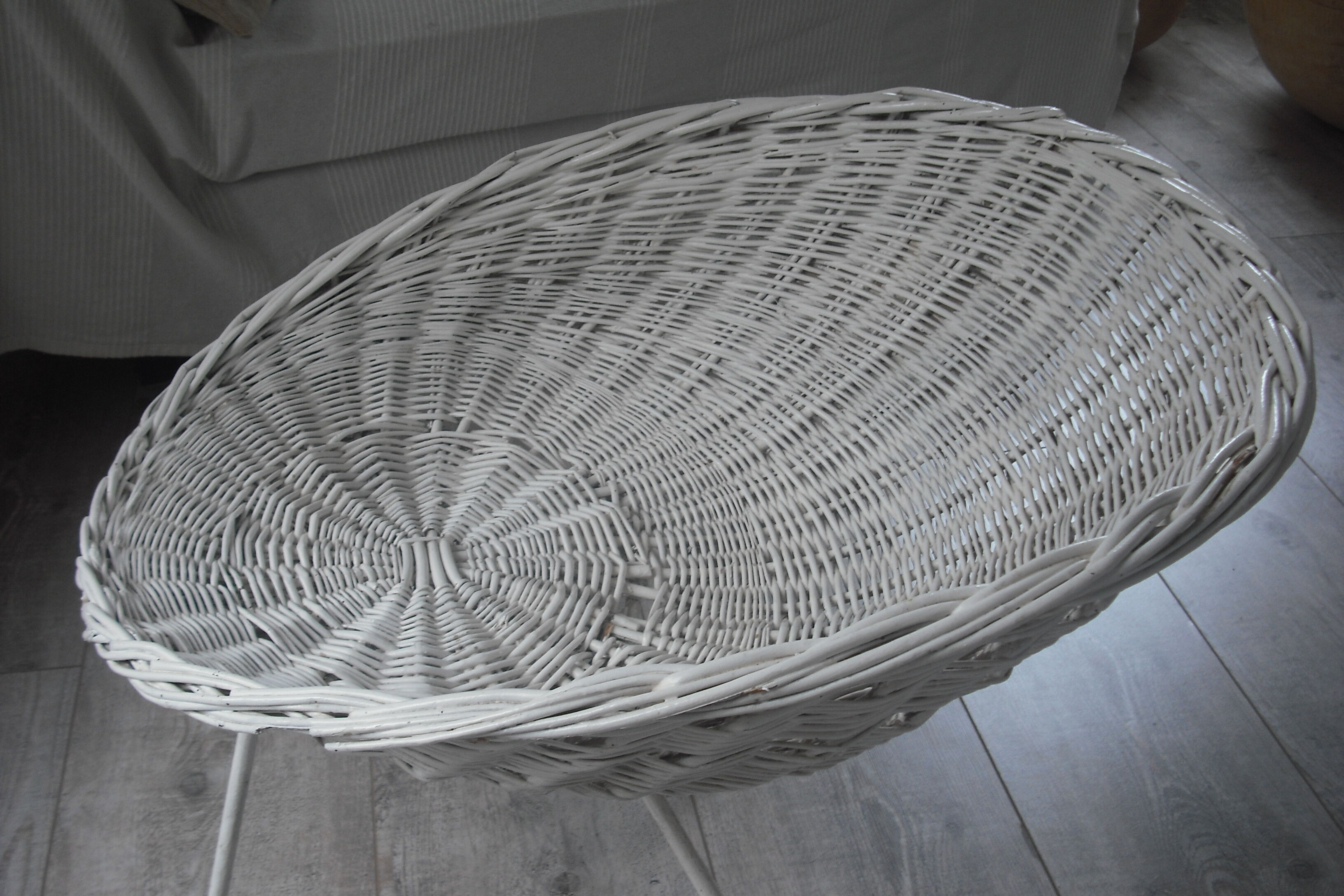 Pair of rattan basket chairs