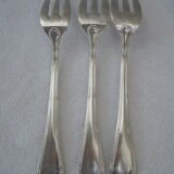 Fish service and its 6 silver-plated cutlery, crossed ribbon model