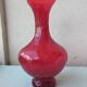 Red glass vase