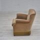 1960s, Danish lounge chair, green furniture velour, original condition.