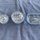 Lot consisting of 3 glassware, lavender blue, two jars with lids and a pocket emptier, vintage