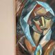 Original Swedish Oil on Canvas – “Cubist Woman Portrait” by Jan Pålsson – Signed – Dated 1980 – Vintage & Framed – 77 × 62 cm