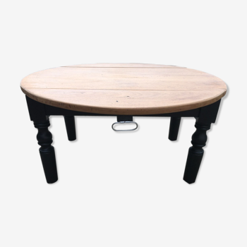 Table basse en bois avec rallonges pliantes