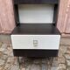 Vintage 70s bedside table with integrated lighting & chrome legs Space Age 1