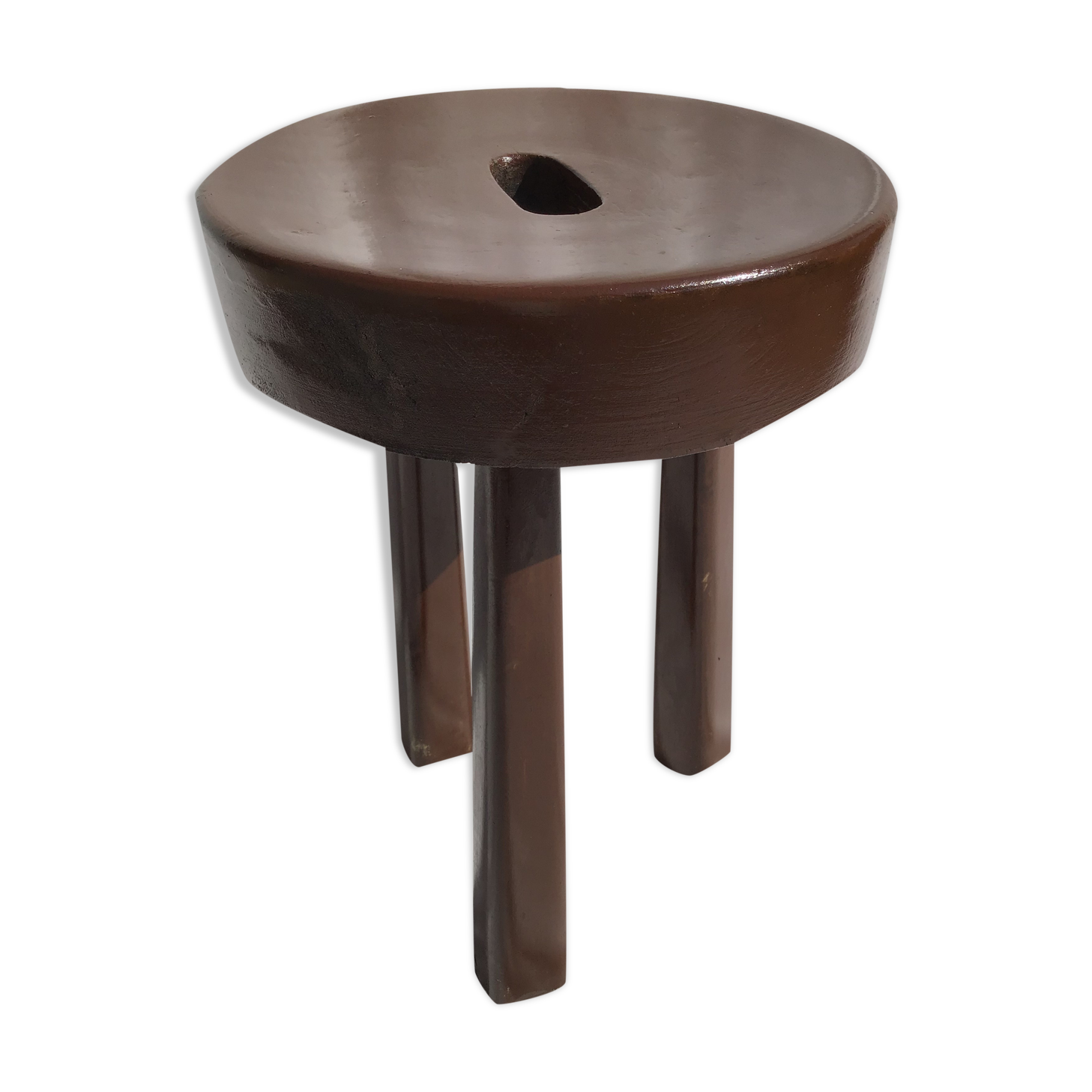 Painted wooden tripod stool