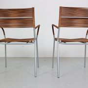 Set of 2 leather Mis B2 RVS armchairs by Tito Agnoli  for Pierantonio Bonacina