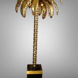 Lampadaire en forme de palmier en métal doré