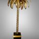 Lampadaire en forme de palmier en métal doré