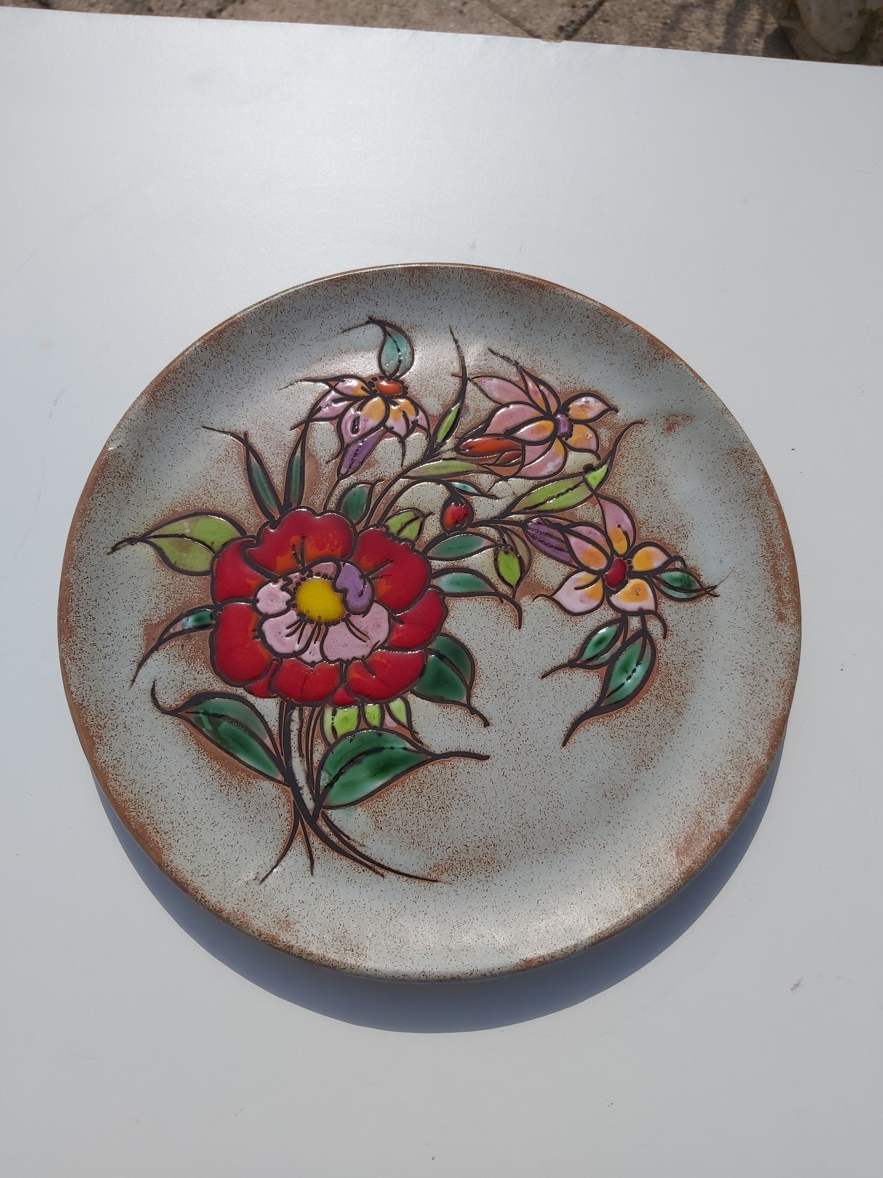 Vallauris enamelled plate