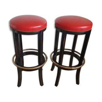 Red leather brasserie bar stools