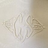 Eight damask towels, C S monogram in the center