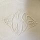 Huit serviettes damassées , monogramme  C S au centre