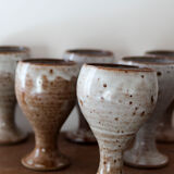 Set of 6 ceramic glasses Roger jacques Grès du Puisaye