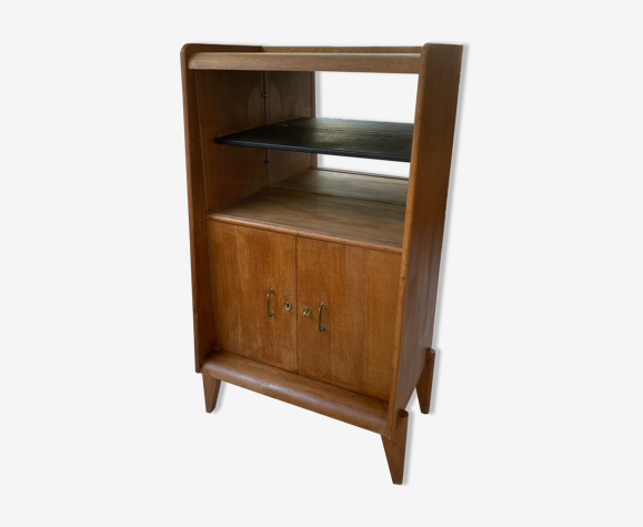 Meuble de rangement secrétaire chêne années 60