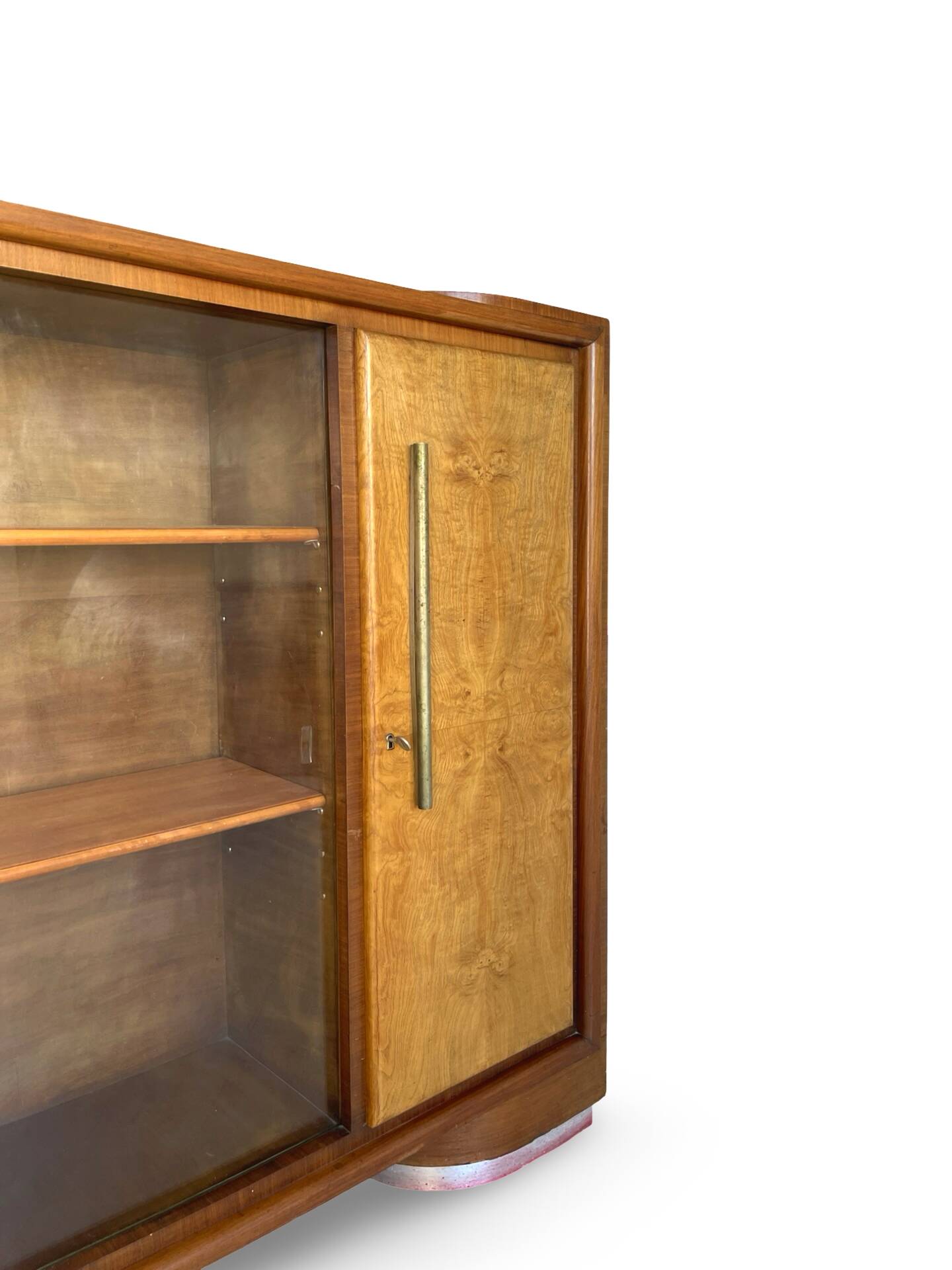 Striking Art Deco birch wood sideboard