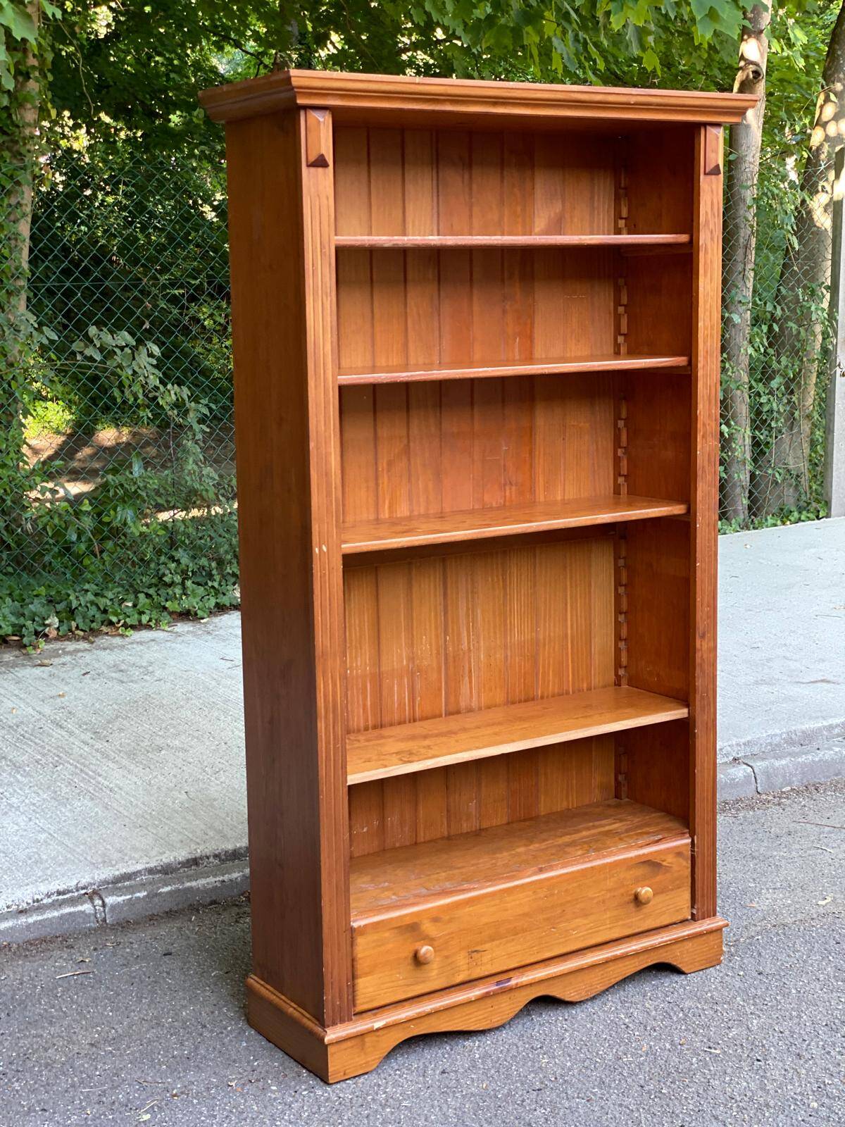 Scandinavian solid wood bookcase 190cm