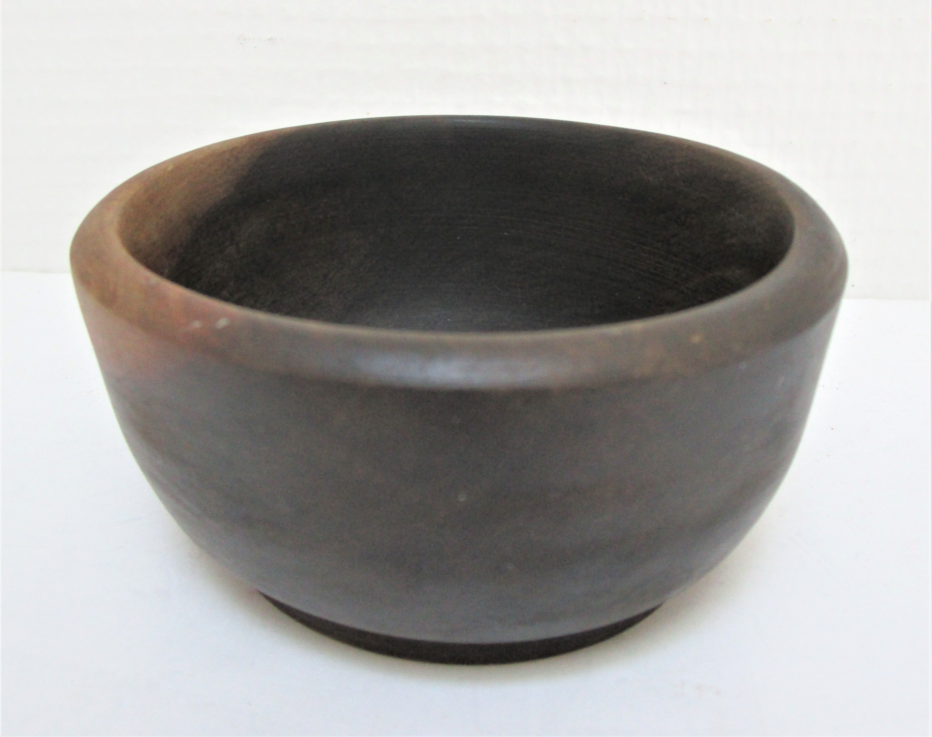 Three bowls solid wood turned patinated vintage