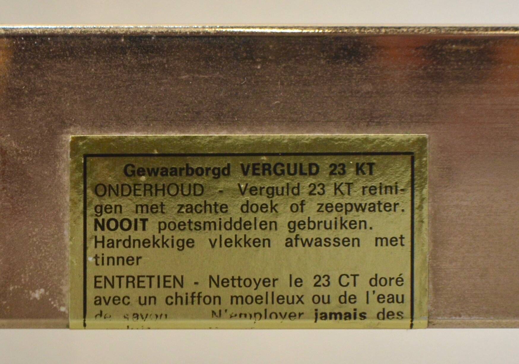 23kt Gold Plated Midcentury Coffee Table By Belgo Chrome. Vintage / Modern