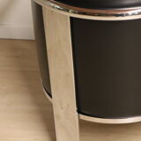 Pair of armchairs in synthetic leather and chromed metal, 1970