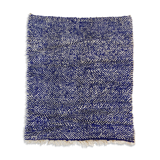 Moroccan Berber carpet Beni Ouarain ecru speckled blue majorelle 145x118cm