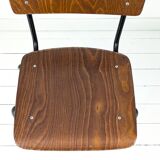 Chaise vintage Pagholz Ahrend Cirkel années 60 assise chêne piètement métal