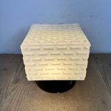 Vintage Square Milk Glass Wall or Ceiling Light, 1970s
