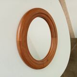 Vintage oval mirror in solid oak 36*31 cm