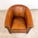 Vintage sheep leather club chair tub by Lounge atelier