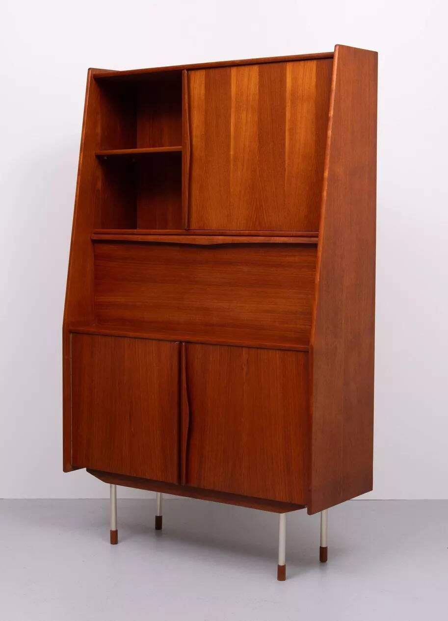 Meuble et bureau/bar en teck danois, par Arne Vodder, années 1960