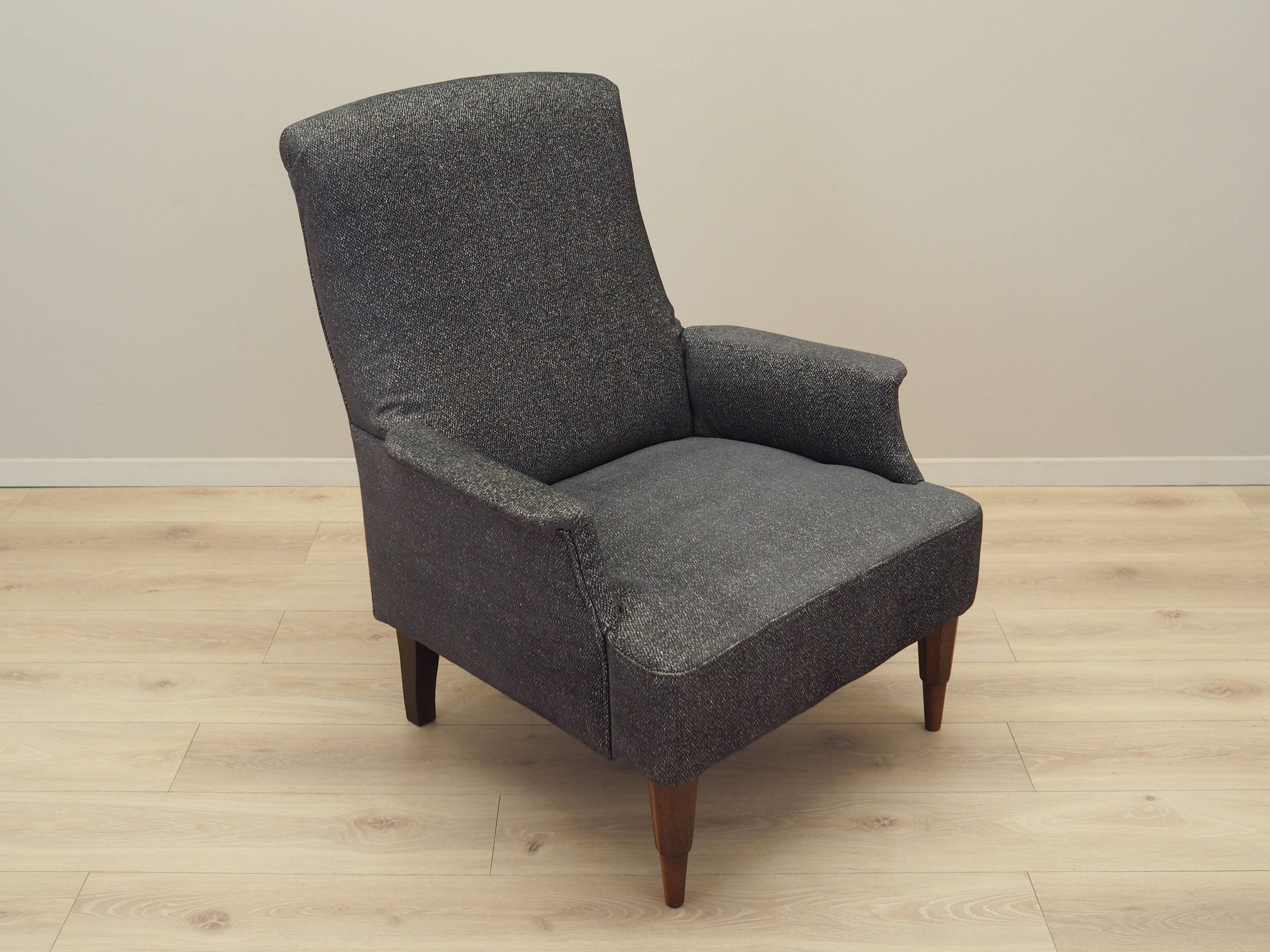 Grey armchair, Italian design, 1970s, production: Italy